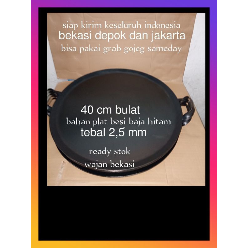 Wajan martabak telor bulat 30cm 40cm 50cm 60cm Anti Lengket Pemanggangan pembakaran Penggorengan pla