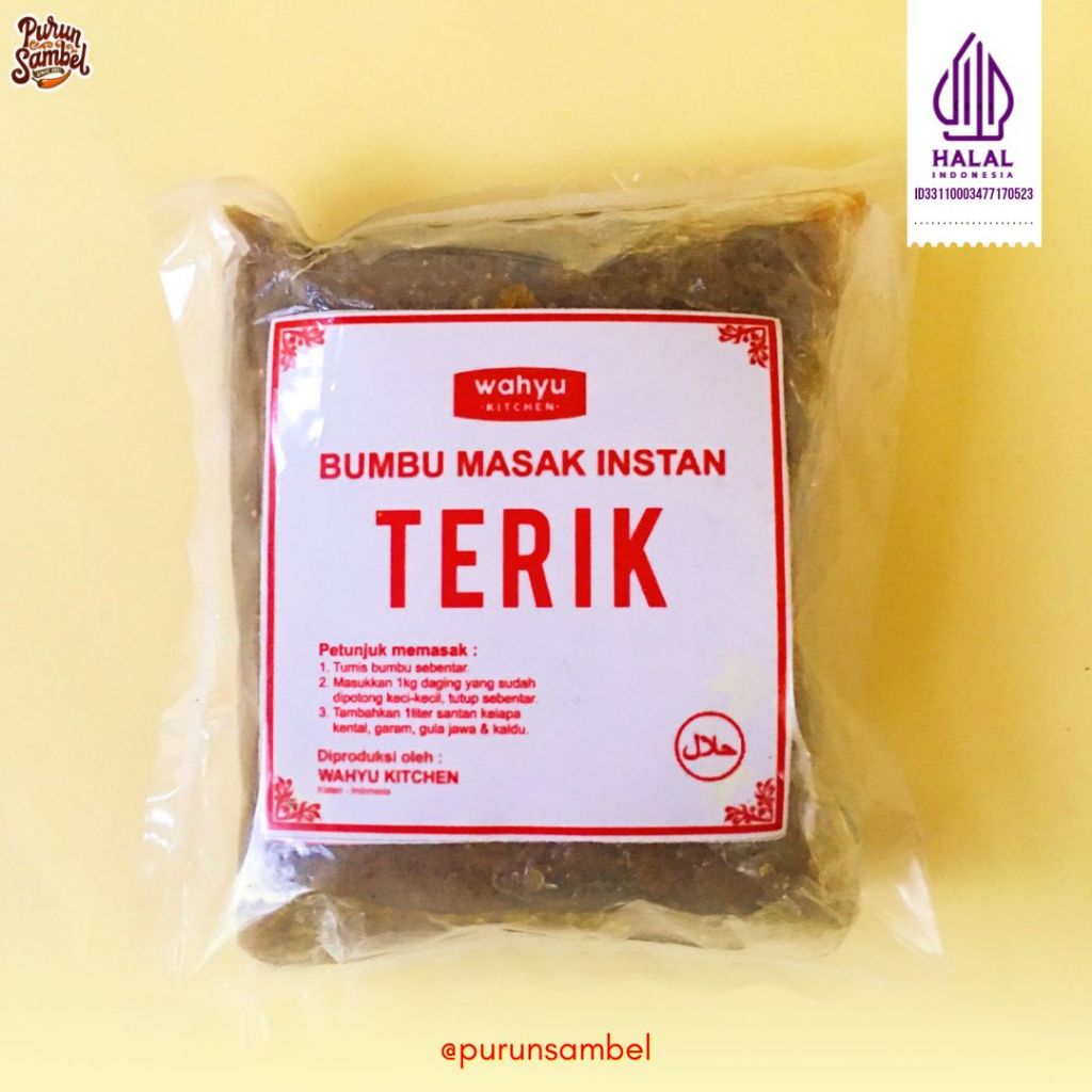 

Purun Sambel Bumbu Kuning Terik Tahu Tempe 65 gr Halal Homemade Bumbu Dapur Instan