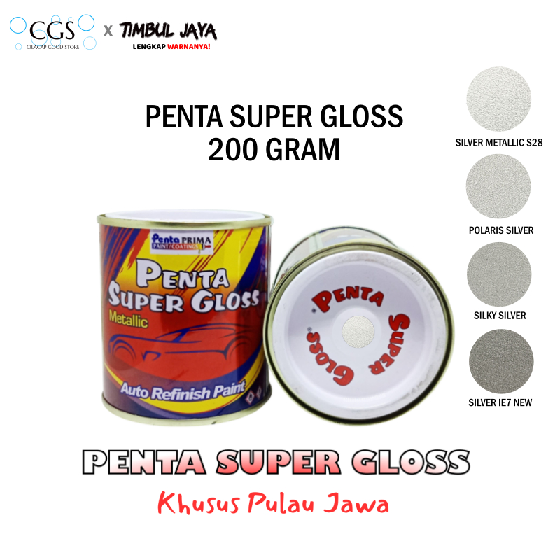 Cat Penta POLARIS SILVER 200 gram - cat silver metalik halus - cat mobil silver - cat motor silver -