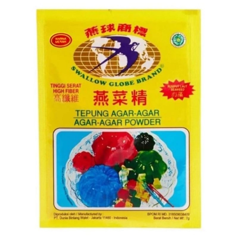 

Agar-Agar Swallow Globe Merah 7 gr