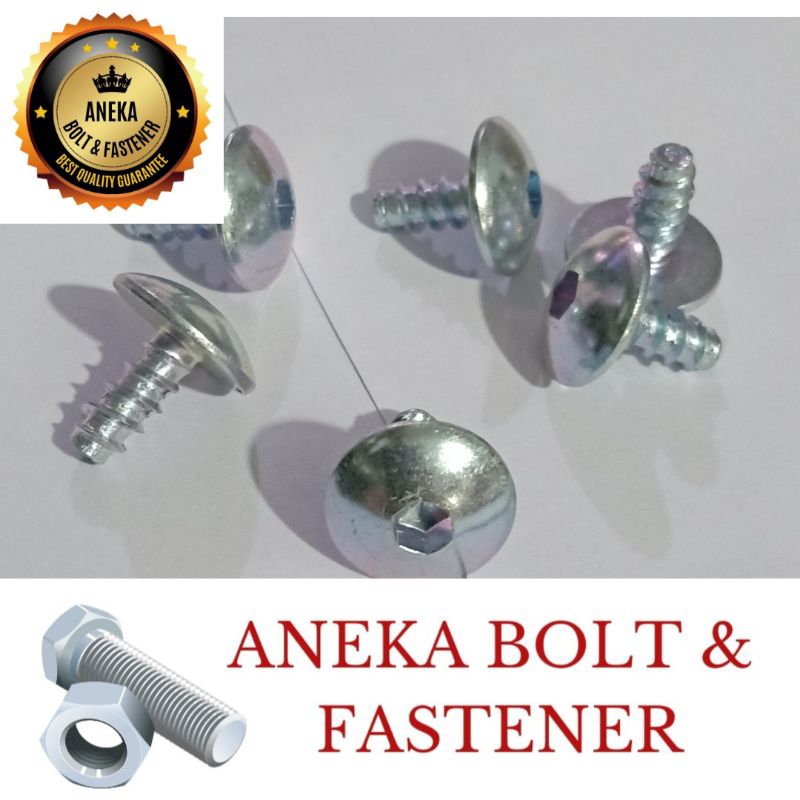 Baut L Payung 5x12 Ulir Kasar Kunci L3 Putih