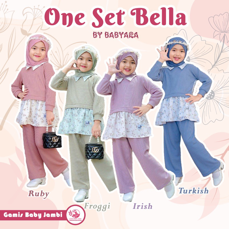 Readystock‼️ BELLA ONE SET ONLY ORIGINAL BY BABYARA - One Set Anak Perempuan Terbaru One Set Ala Kor