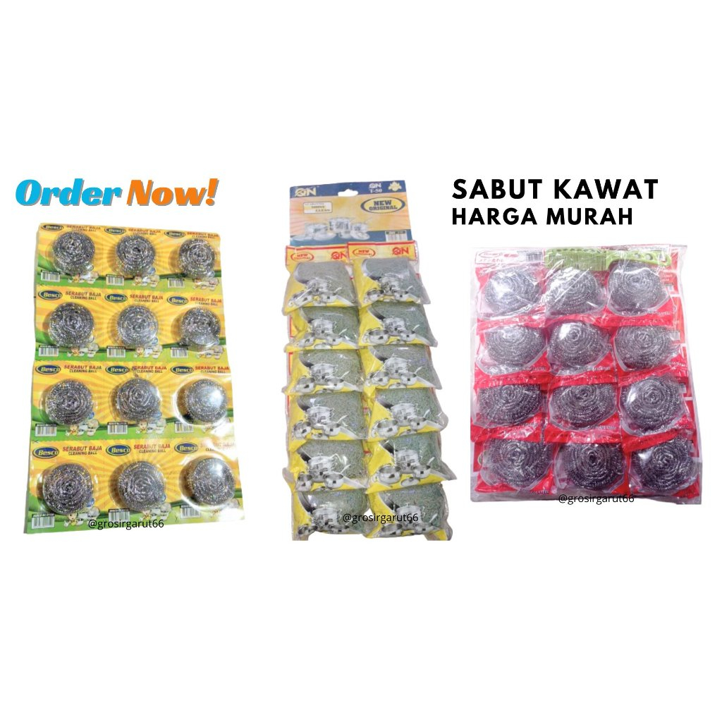 Sabut Kawat Cuci Piring / Sabut Jaring Cuci Piring 12pcs