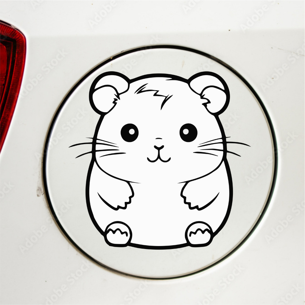 CUTTING STICKER MOBIL HAMSTER STIKER TANG KIMOBIL LUCU