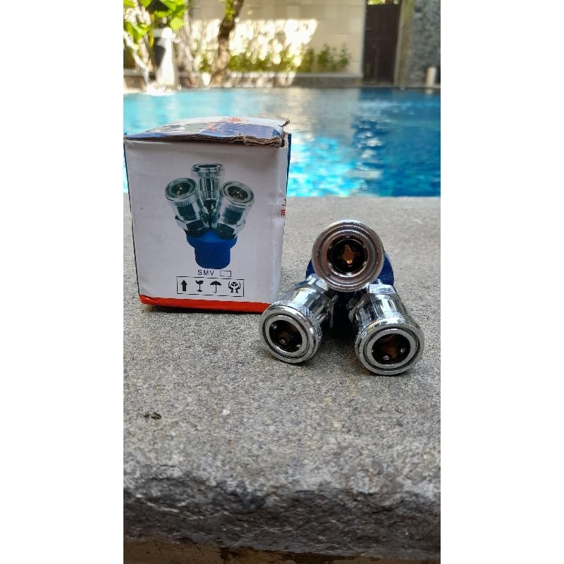 Quick Coupler Double & Triple (Sambungan Selang Angin) / Connector Ke keran Kompresor angin Original