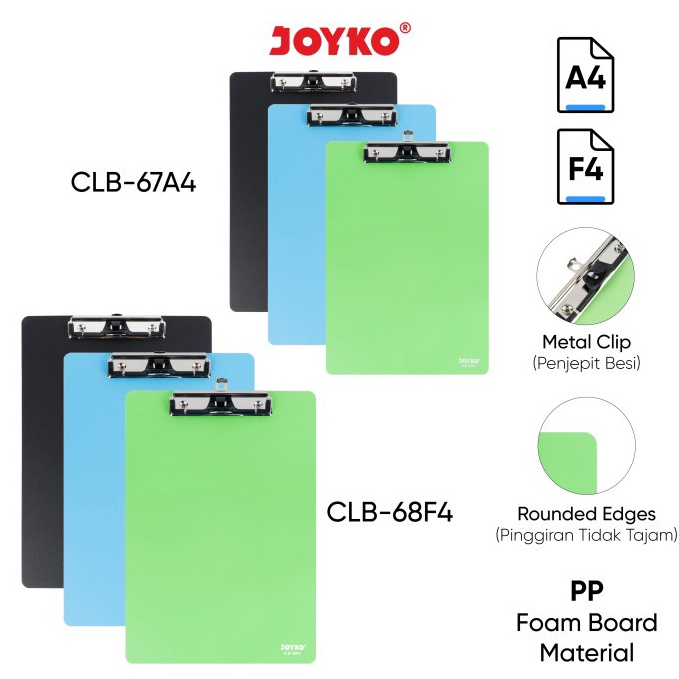 

KODE VKD9T Clipboard Papan Jalan Alas Ujian Joyko CLB6768