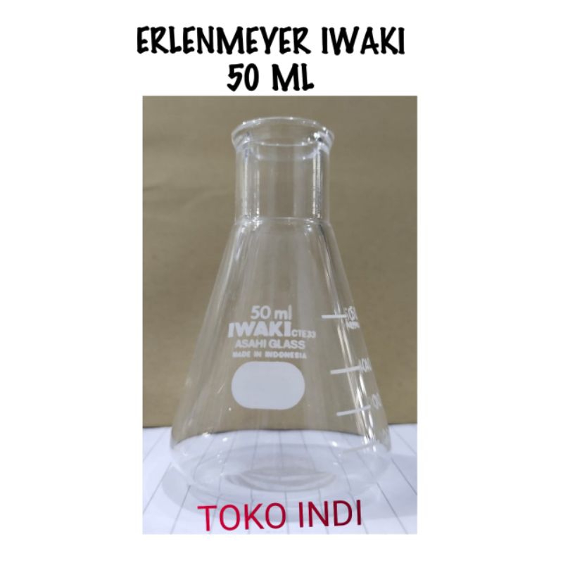 Erlenmeyer IWAKI & PYREX 50 ml/Gelas Erlen/Erlenmeyer