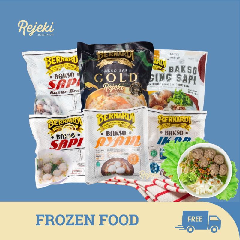 

Bernardi Bakso Sapi Kasar/Urat & Halus - Rejeki Frozen Mart