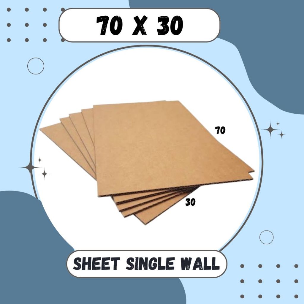 

Sheet 30x70 / 30x60 / 30x50 / 30x40 / 30x30 / 30x20 / 30x10 Lembaran Bahan Polos Single Wall Kardus Coklat Karton Packing