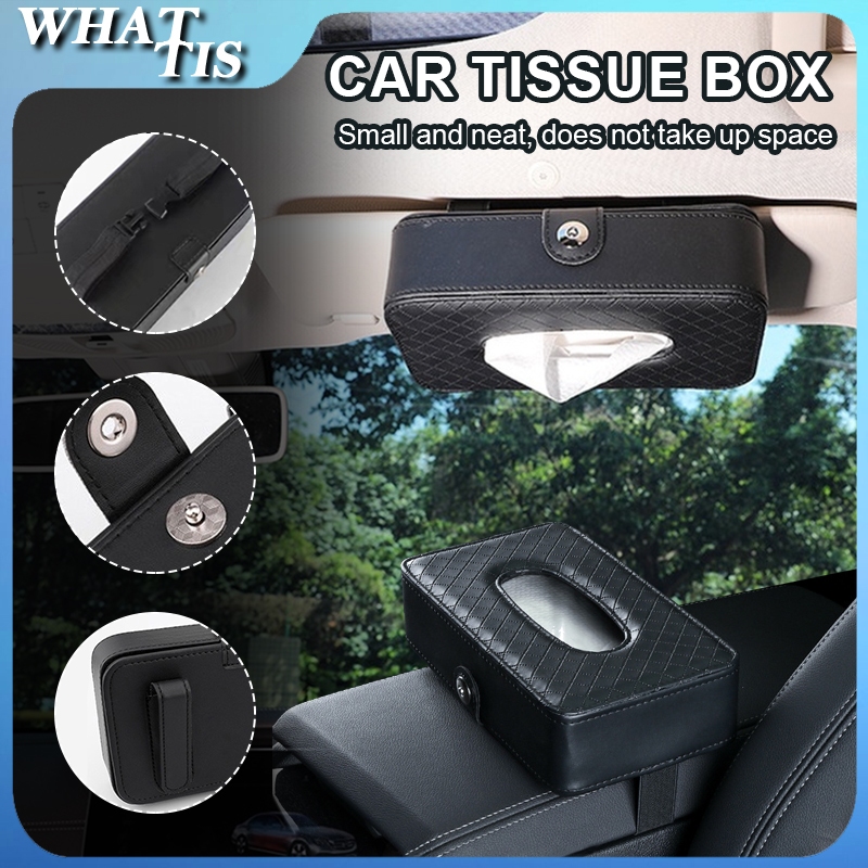 Tempat Tisu Mobil Gantung Kotak Tissue Kulit Mobil Mewah  Masker Gantung Kotak Tissue Kulit Mewah Ke