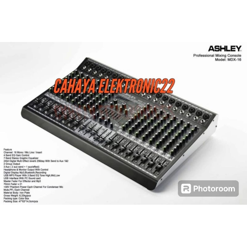Mixer Audio Ashley MDX16 MDX 16 (16Channel) Original