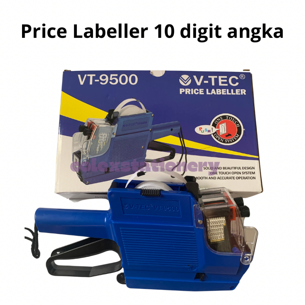 

Alat Mesin Label Harga / Price Labeller Machine 2 Lines 10 Digit Angka / Mesin Tembak Harga VT-9500 Vtec