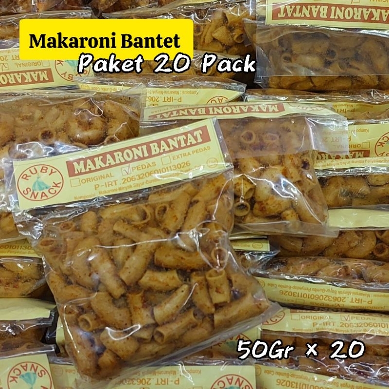 

Paket 20 Bungkus Makaroni Bantet Spesial Kriuk Pedas