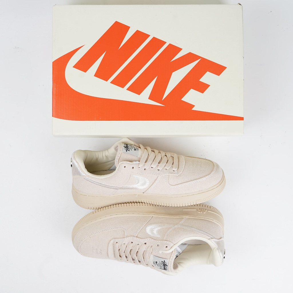 Sepatu Nike Air Force 1 Low x Stussy Cream