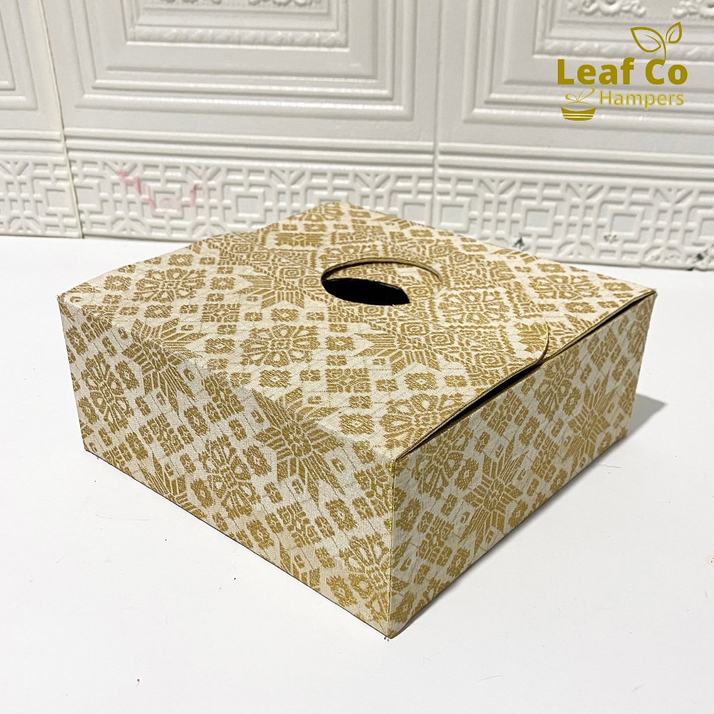 

Leaf Co - Box Hampers Songket Lipat Tas Hantaran Serbaguna Tas Box Hampers Bentuk Kotak Elegan