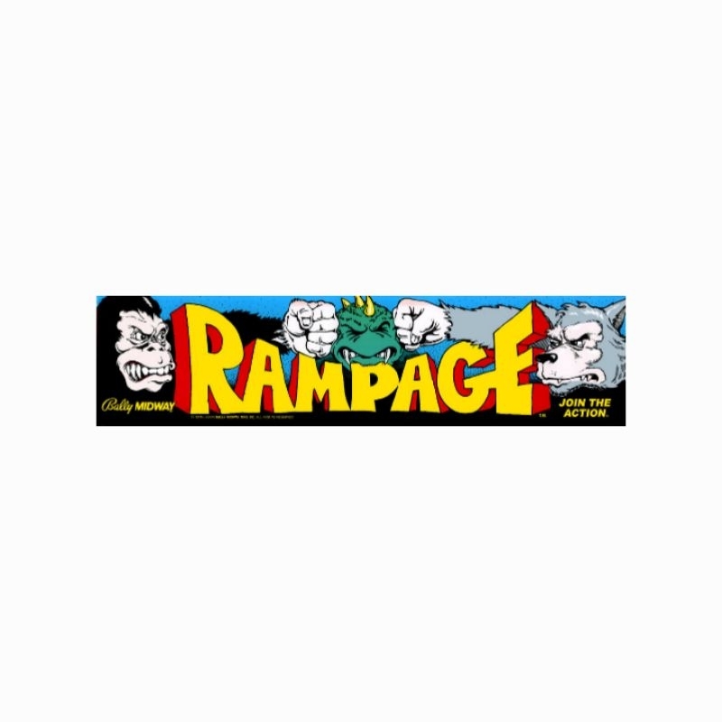 

sticker Rampage join the action bally midway games arcade sticker
