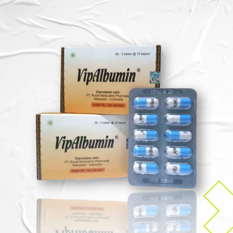 Vipalbumin premium kapsul ikan gabus isi 30 kapsul 3 strip bantu atasi luka operasi,secar