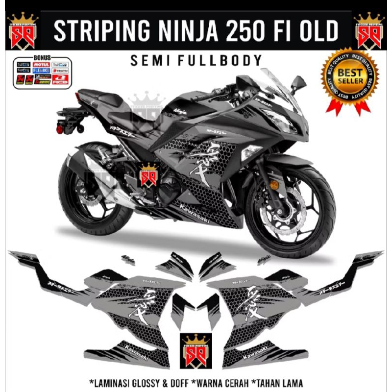 decal fullbody kawasaki ninja fi 250 old/ ninja 250 fi old semifull
