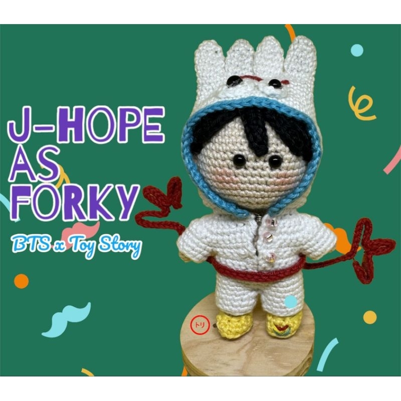 J-Hope as Forky (BTS x Toy Story) Amigurumi Boneka Rajut Handmade