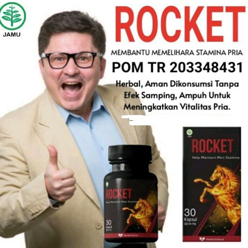 OBAT KUAT PRIA TAHAN LAMA ROCKET ASLI 100% ORIGINAL SUPLEMEN STAMINA OBAT VITALITAS PRIA AMPUH BPOM 