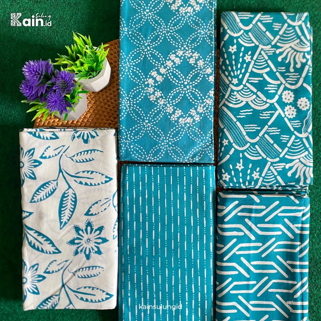 Kain batik cap hijau mint series by KainSulung