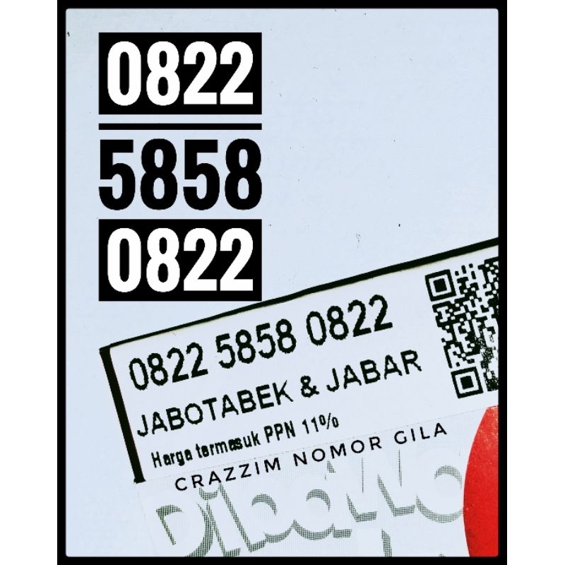 Nomor Cantik Telkomsel Simpati 0822. No Cantik Super 5858. Kartu Cantik