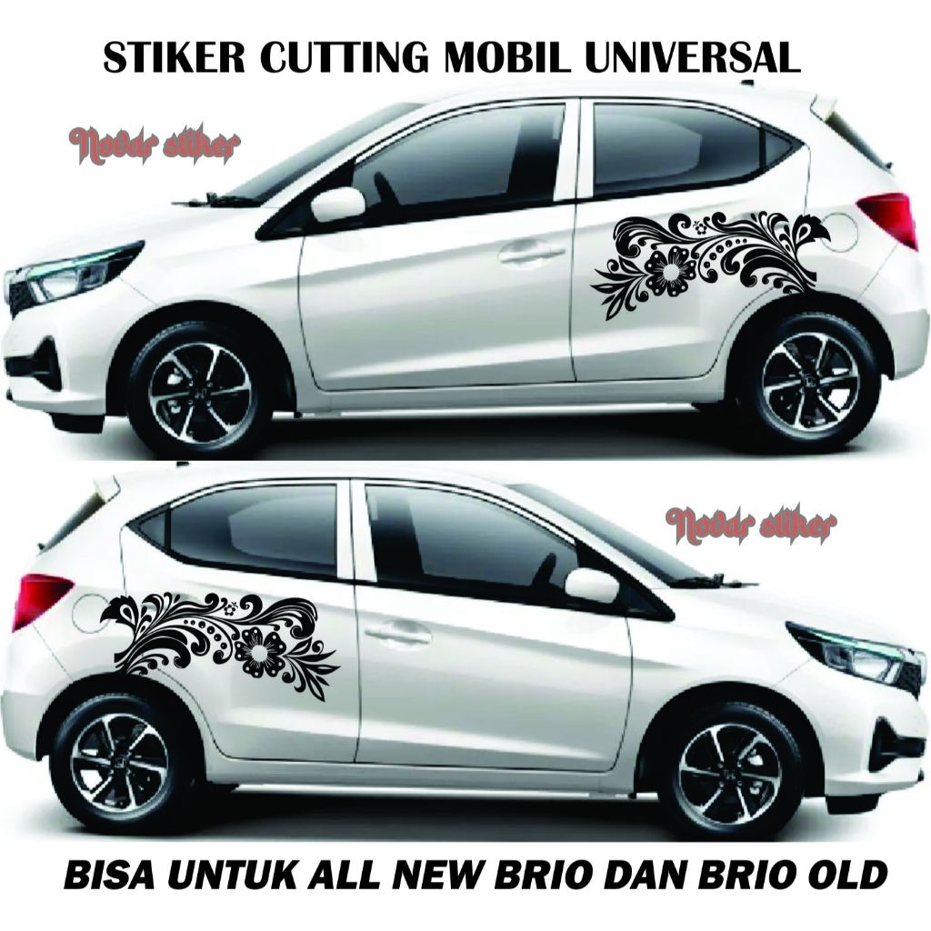 New Desain Stiker Cutting Mobil Brio Stiker Tribal Motif Bunga Stiker Honda Brio