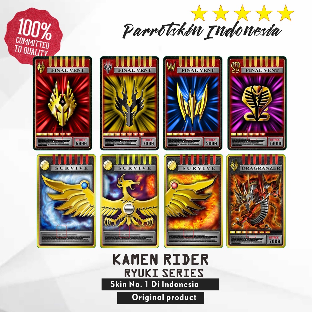 

SPESIAL DISKON Sticker Kartu Atm Kamen Rider RYUKI Skin Card Emoney Flazz Tapcash ATMkartu kereta dll