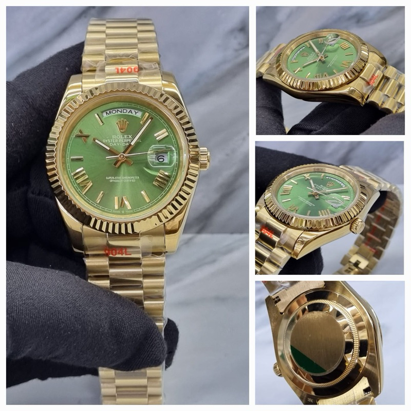 Rolex Day-Date 40 Automatic Green Dial with Roman Marker in Yellow Gold