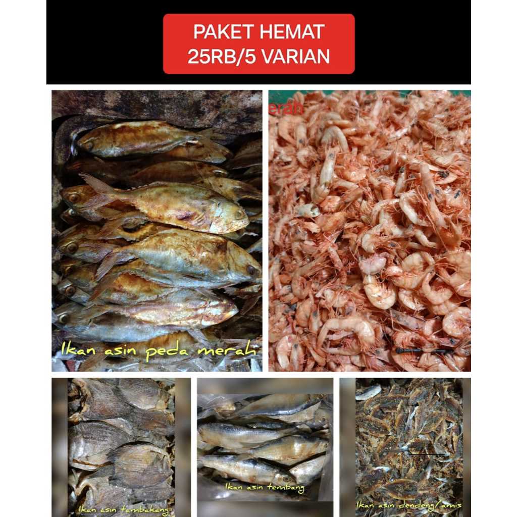 

Terbaru dan Termurah Paket Komplit Ikan Asin Serba Serbi 25RB/ Ribu