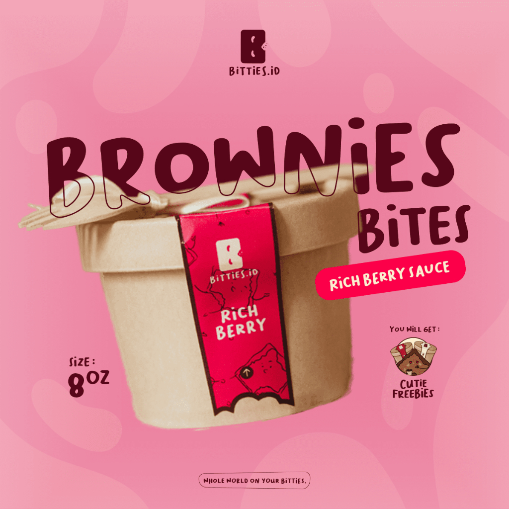 

Bitties Indonesia 8oz Rich Berry. Brownies Bites Bandung. Fudgy Brownies