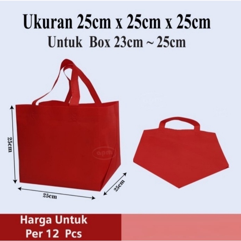 

Terlaris Tas Spunbond Kotak muat box ukuran 25cm x 25cm