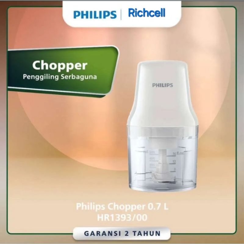 Philips Daily Chopper HR 1393 700ml / Chopper Blender Belender Penghalus Bumbu Kering Basar Dapur Or