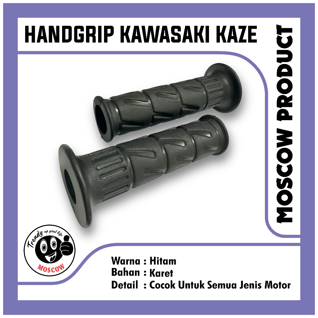 GRIP KAZE KAWASAKI HITAM HANDGRIP KAWASAKI MODEL STANDAR HANDFAT KAZE HITAM MOSCOW ORIGINAL HANDGRIP