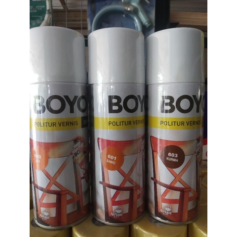 CAT SEMPROT POLITUR VERNIS KAYU BOYO-AVIAN / POLITUR  BOYO SPRAY 400cc