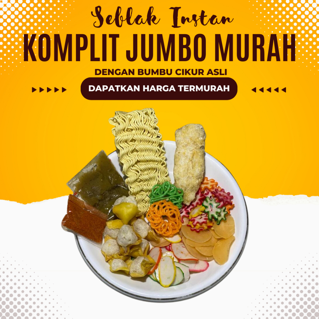 

Termurah Paket Kerjasama 17 Seblak Instan Jumbo Terlaris dgn Bumbu Kencur Basah Asli