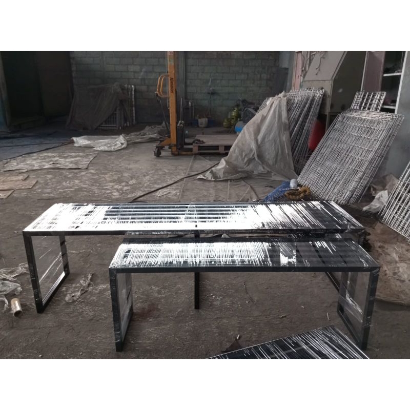 kursi taman outdoor uk 180cm, bahan holo besi cat power coating