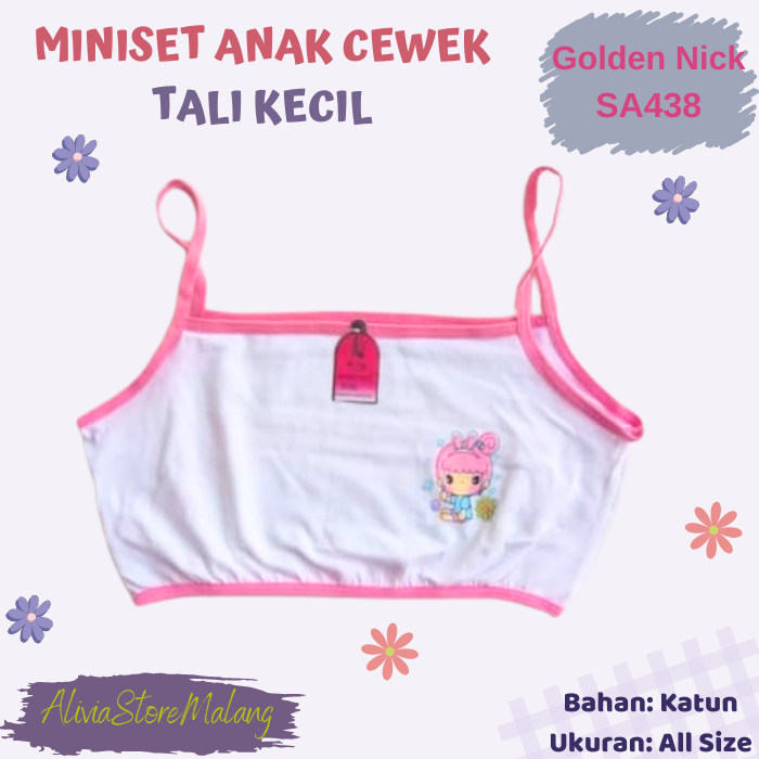 Golden Nick SA438 | Miniset Bra BH Anak Perempuan Cewek Tali Kecil Lembut - COD BAYAR DITEMPAT Alivi