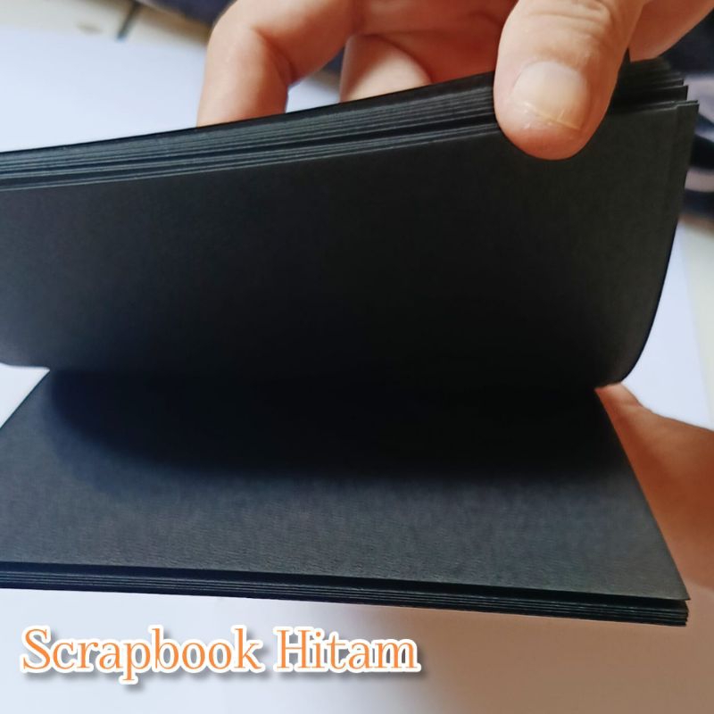 

Scrapbook album vintage hitam / biru notebook buku diary journal kado anniversary ulangtahun Paper