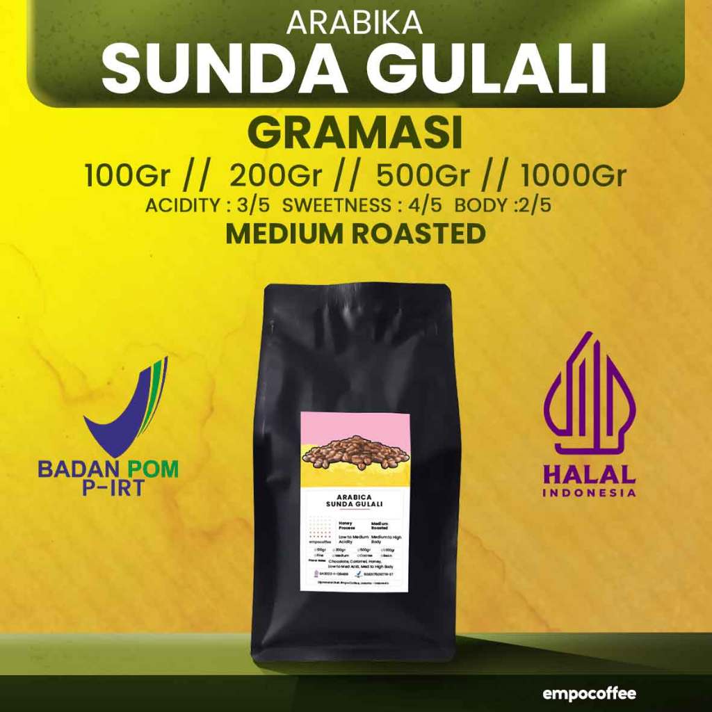 

Empo Coffee Biji Kopi Bubuk Arabika Sunda Gulali Specialty Arabica Coffee Bean Klasik Beans