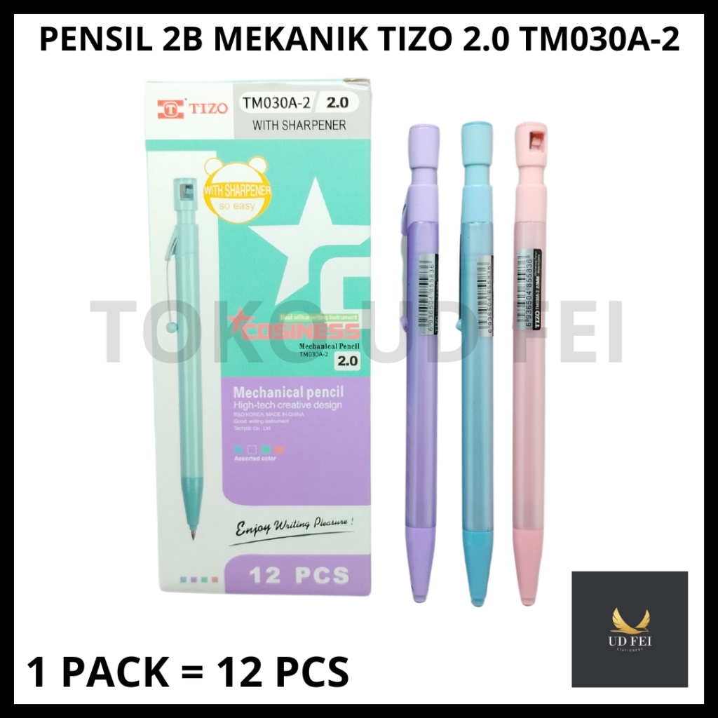 

(1 PACK= 12 PCS) Pensil Mekanik 2.0 Tizo/ Pensil MEKANIK PASTEL COLOUR/ Pensil Mekanik 2.0 TM030A-2