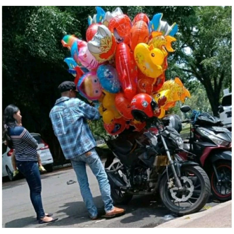 1pack=50pc JERAPAH Balon Gas/FOIL/TERBANG/KARAKTER