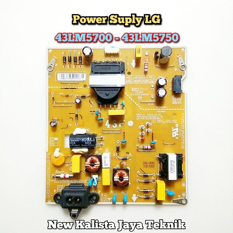 POWER SUPLY LG 43LM5700 43LM5750 ORIGINAL LGP43DJ-17F1 PSU 43LM5700 43LM5750 REGULATOR 43LM5750 43LM