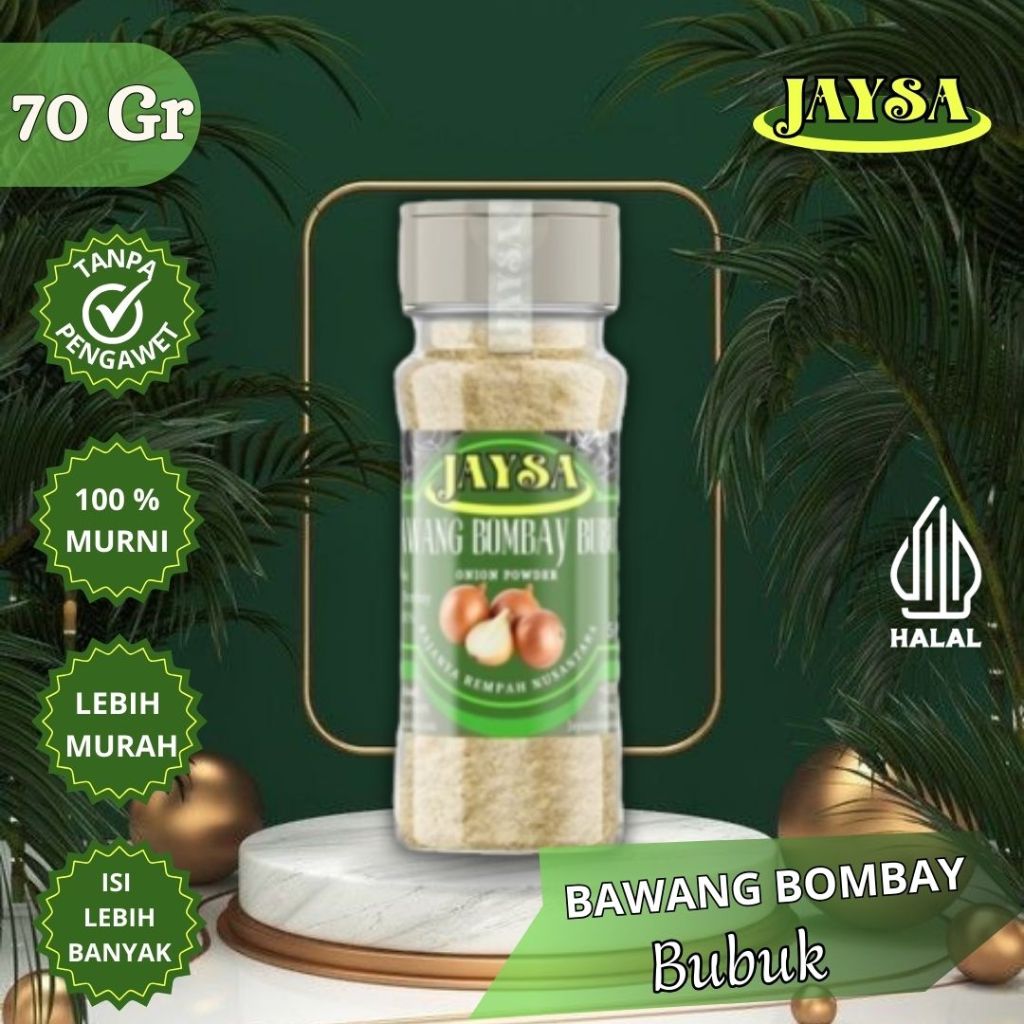 

JAYSA - Bumbu Dapur Murah / Bawang Bombay Bubuk 70 gr / Bawang Bombay Bubuk Premium / Onion Powder / Bawang Bombay Putih / Premium Onion Powder / Bawang Bombay Premium / Bumbu Instan / Bumbu Masak / Bumbu Murah