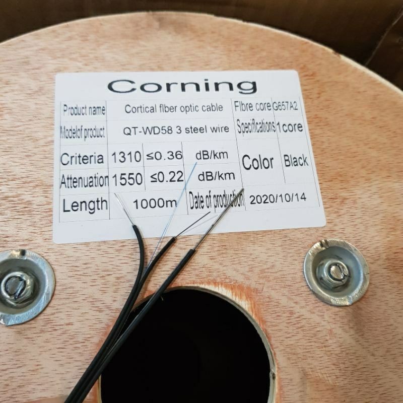 Dropcore FO 1KM 1 core 3 Seling CORNING Fiber Optic 1000m drop core_GNB