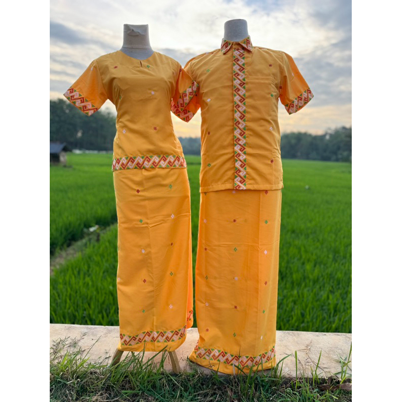 set baju/ sarung bordir Toraja laki-laki/ perempuan
