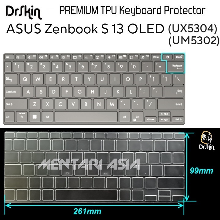 Keyboard Protector ASUS ZenBook S13 OLED UX5304  UM5302 - DrSkin Premium TPU
