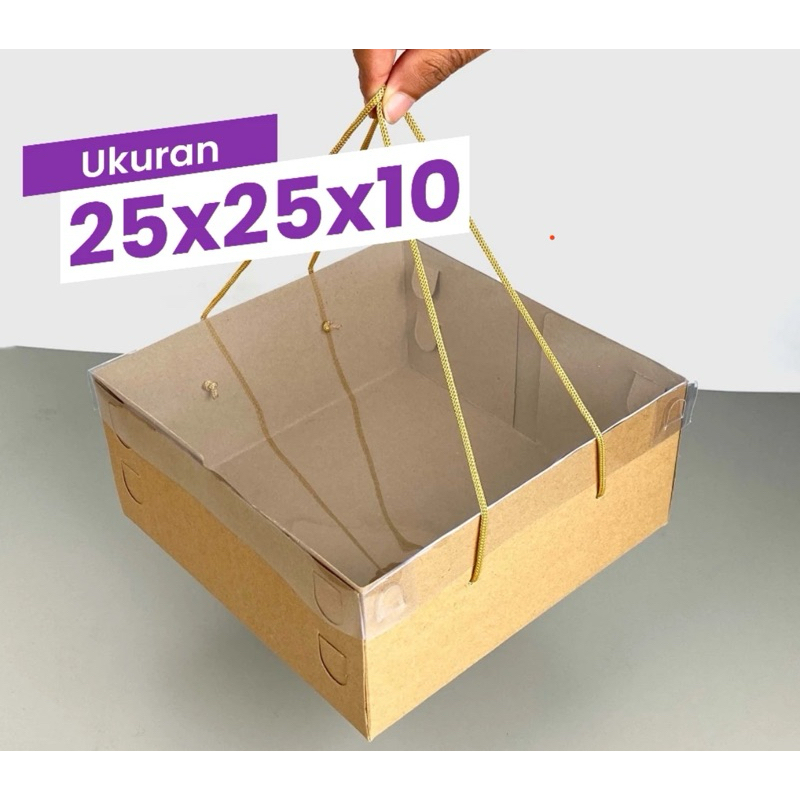 

Dus Kraft mika Tali Kotak kue Tart Cake Roti box kemasan Hampers besar | Kotak kue aesthetic | Kotak kue lebaran