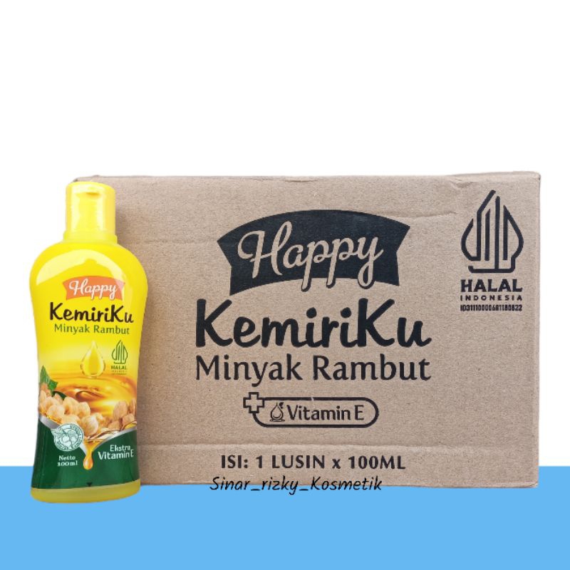 [ Grosir Lusinan ] Minyak Rambut Happy Kemiriku 100ml Vitamin E