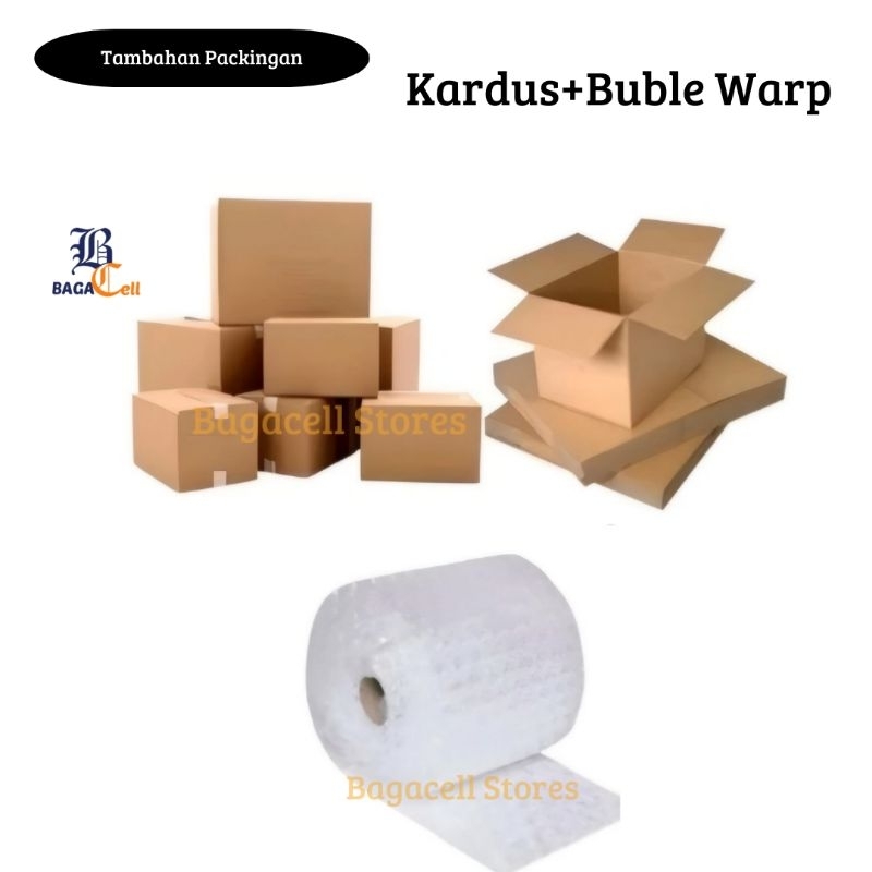 

BAGACELL - Packing Tambahan Kardus + Buble Warp Safety Packing